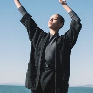 ISO Aliya Wanek Aruna Jacket in Black Stonewash